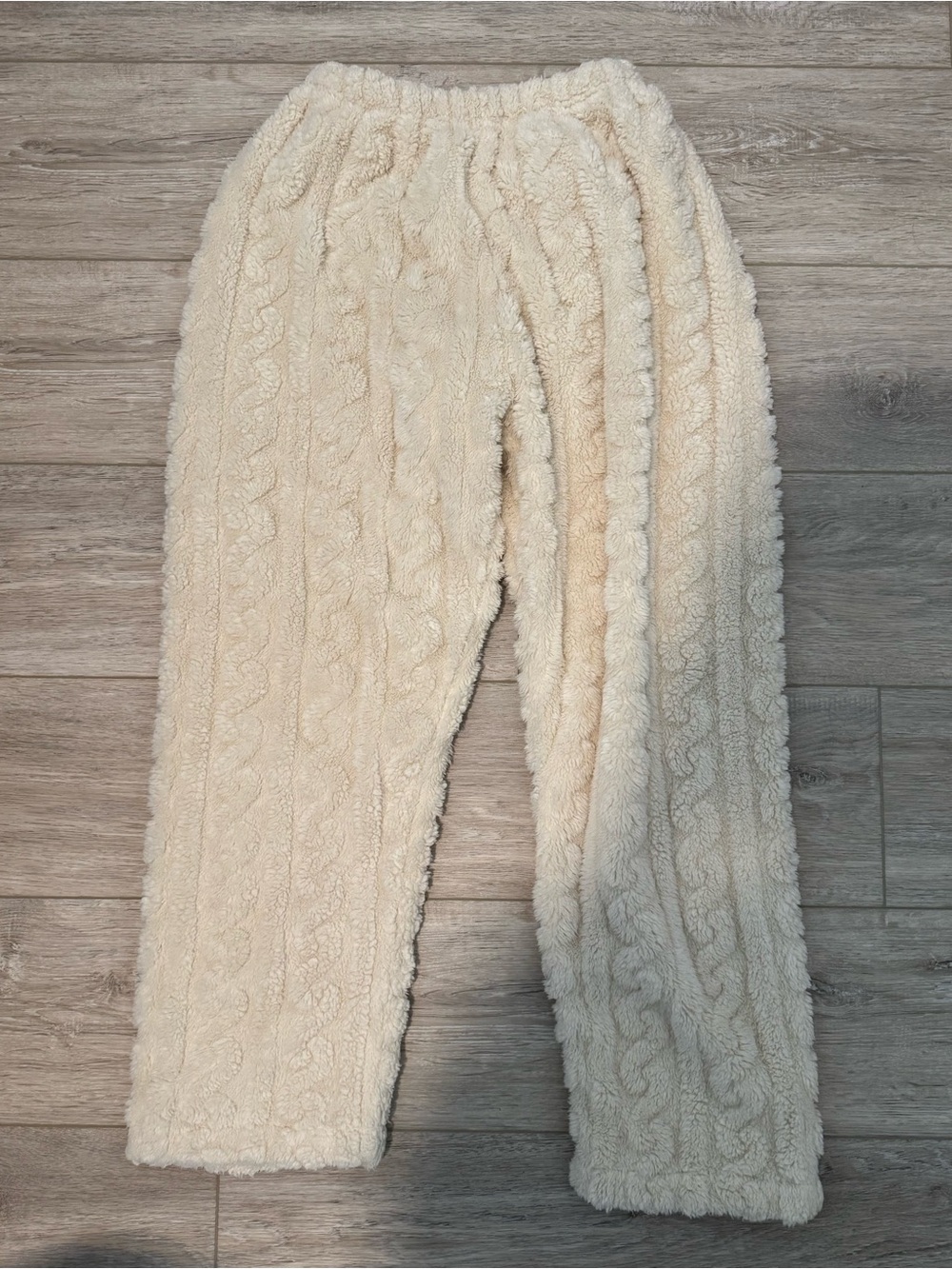 Cozy Cream Sherpa Cable Knit Lounge Pants